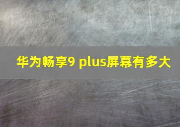 华为畅享9 plus屏幕有多大